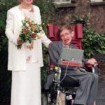 Elaine Mason and Stephen Hawking wedding pic