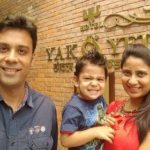 Nidhi Mathur with her husband and son