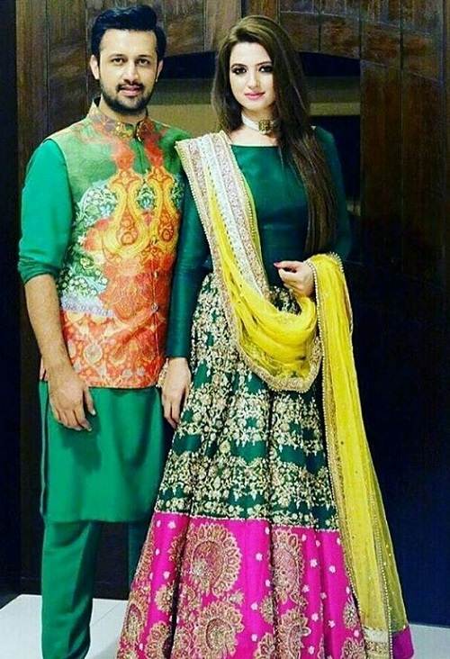 Sara Bharwana with her husband Atif 