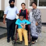 Tanishq Kaur with her parents and brother