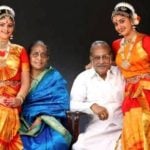 Tanya Ravichandran with her maternal grandparents and sister Apparajitha Sriram
