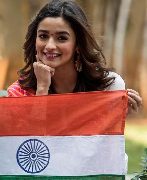 Alia Bhatt With Indian Tricolour