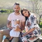 Imari Du Plessis with her husband and daughter