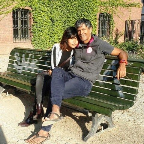 Milind Soman and Ankita Konwar in Berlin, Germany