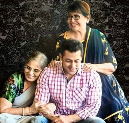 Salman Khan With His Mother And Step-Mother