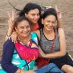 Alka Mogha with her mother and sister