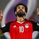 Mohamed Salah playing for the Egypt National Team