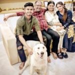 Shreyas Iyer with his parents and sister