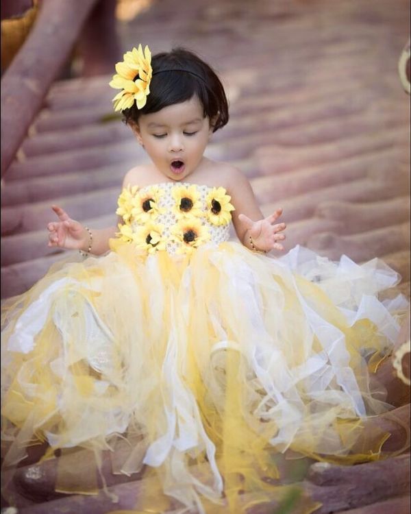 Ziva Dhoni Looking Adorable In Yellow Frock