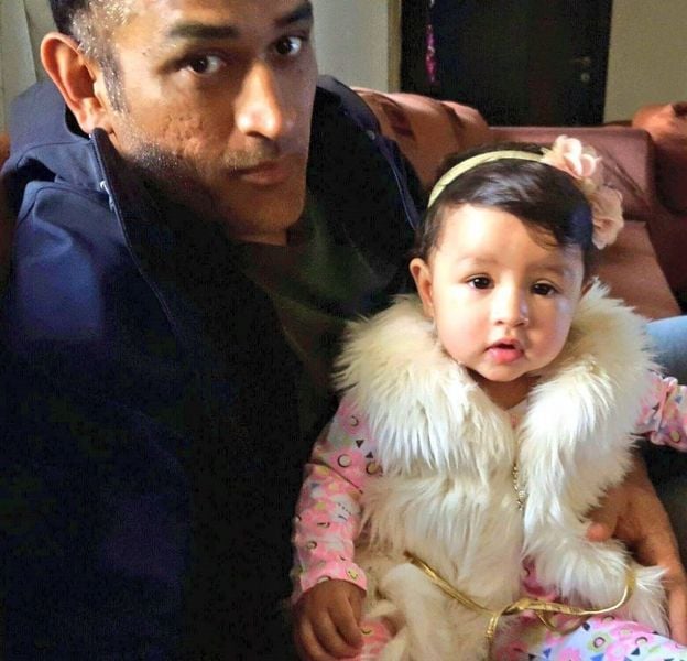Ziva Dhoni's First Birthday Picture With Her Father