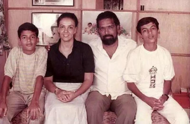 John Abraham (extreme right) With His Parents and Brother