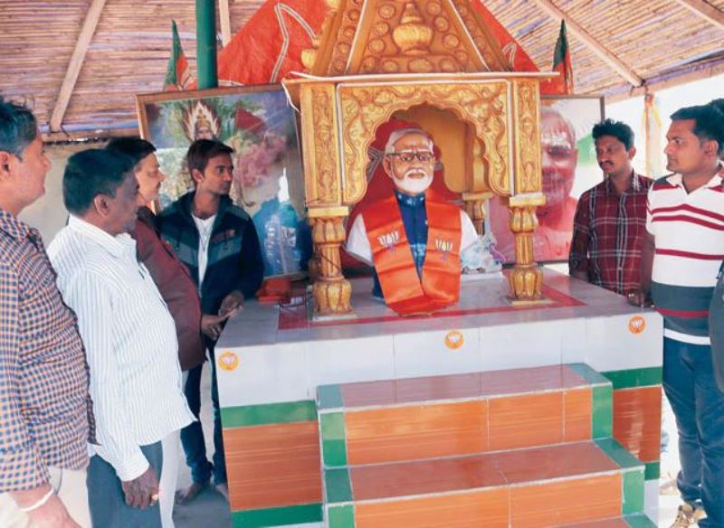 The temple built in Narendra Modi’s honour in Kotharia village in Rajkot