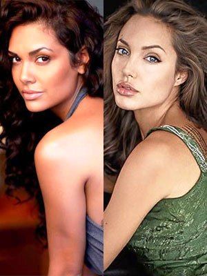 Esha Gupta and Angelina Jolie