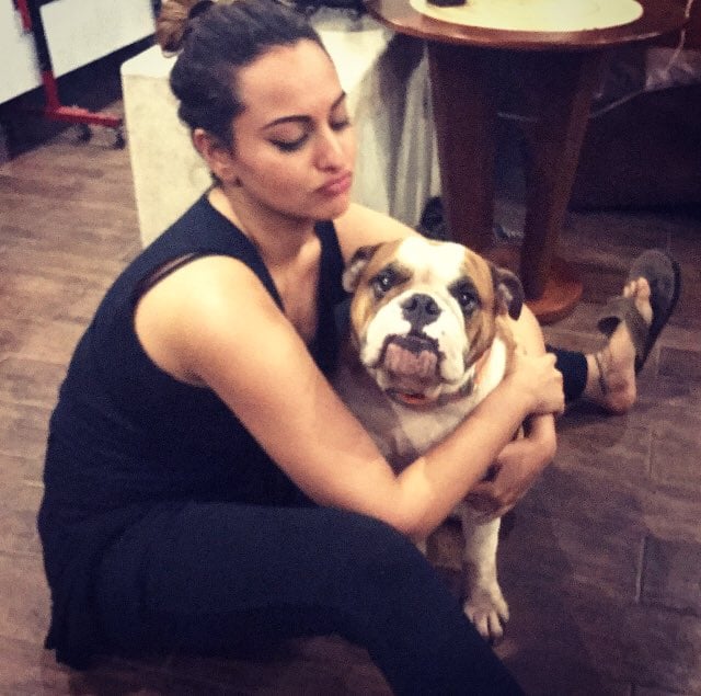 Sonakshi Sinha with her pet dog