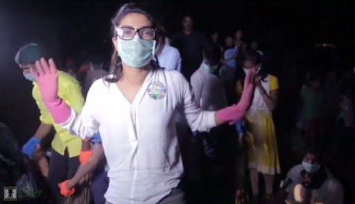 Priyanka Chopra during the Swachh Bharat Abhiyan