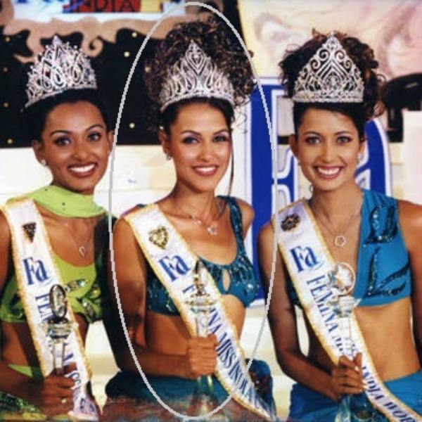 Neha Dhupia won the 'Femina Miss India 2002' title