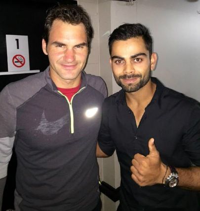 Virat Kohli with Roger Federer