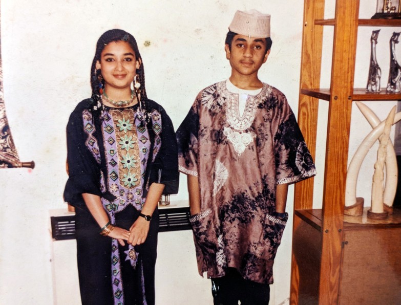 Vir Das, along with his sister, Trisha, in their family home in Nigeria in 1989