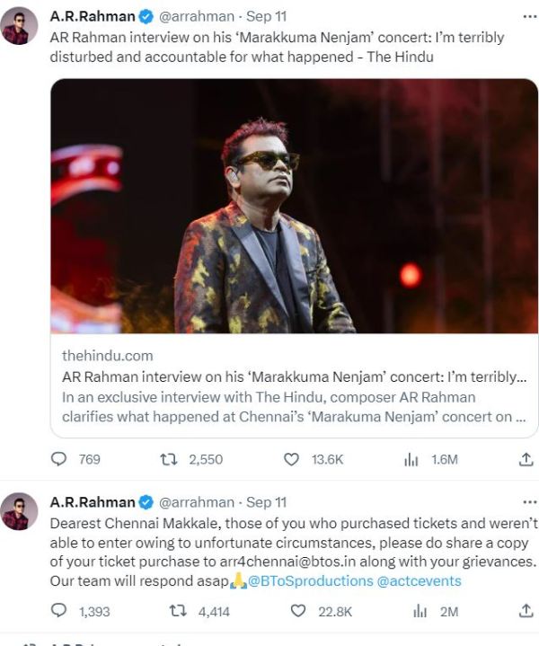 A. R. Rahman's post on X