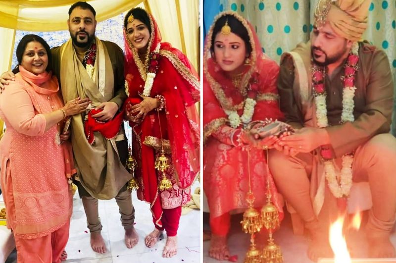 Badshah and Isha Rikhi's pictures from their intimate wedding ceremony