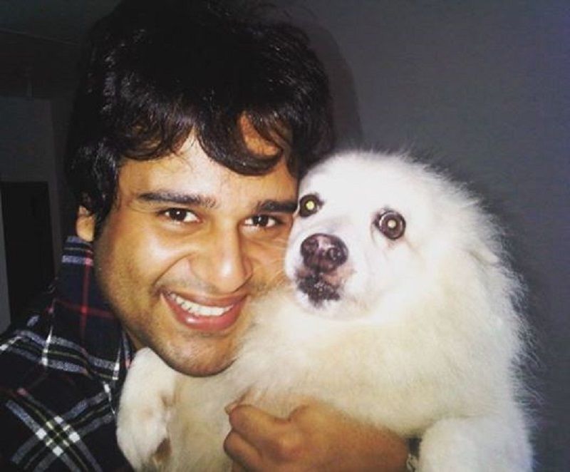Krushna Abhishek With His Pet Dog
