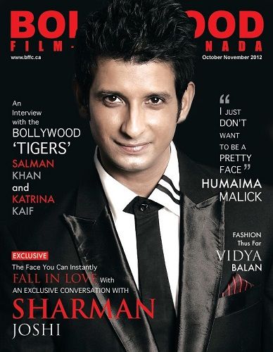 Sharman Joshi featured on the cover page of Bollywood Film Fame Canada
