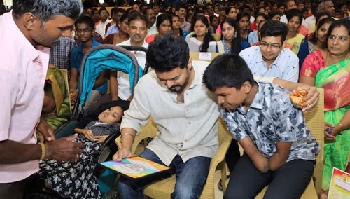 Vijay with differently abled children
