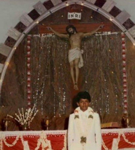 Vijay's childhood picture in a church
