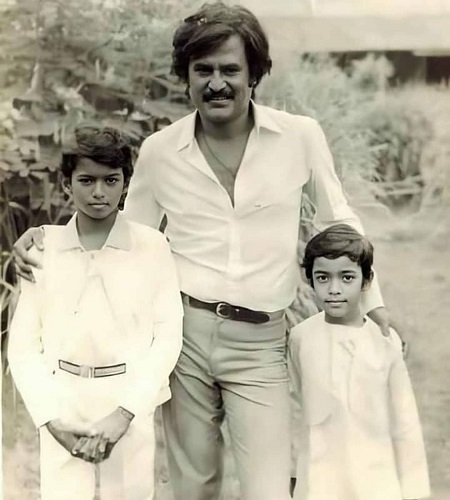 Vijay's childhood picture (left) with Rajinikanth