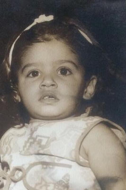 Raveena Tandon in her childhood