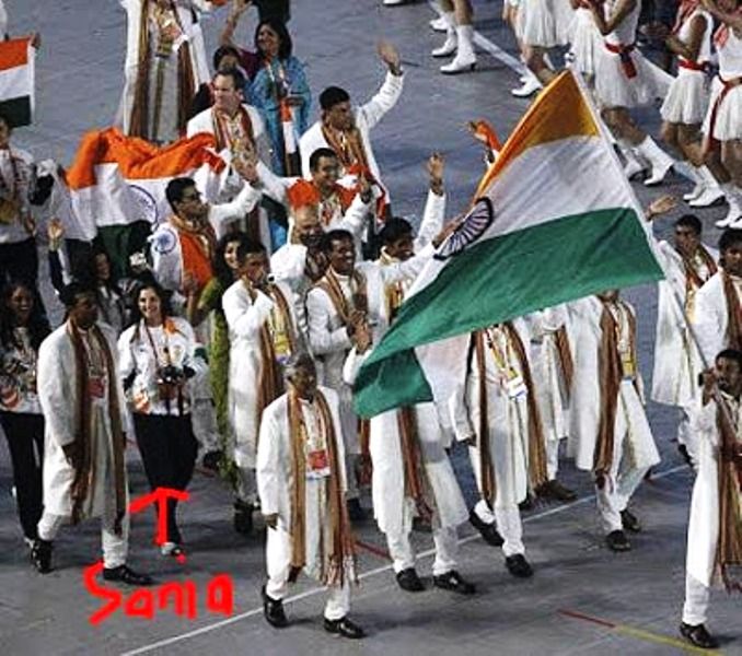 Sania Mirza During The Opening Ceremony Of The 2008 Beijing Olympics