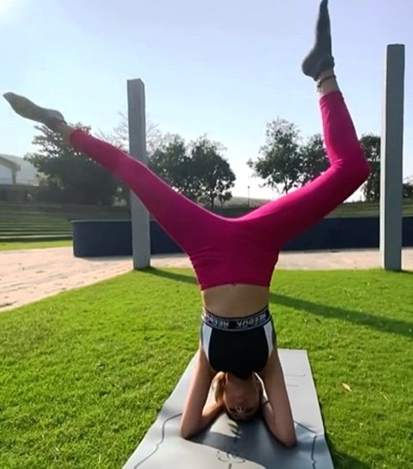 A photo of Tina Dutta doing Yoga