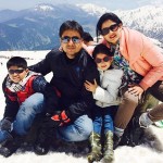 Harshaali Malhotra with her family