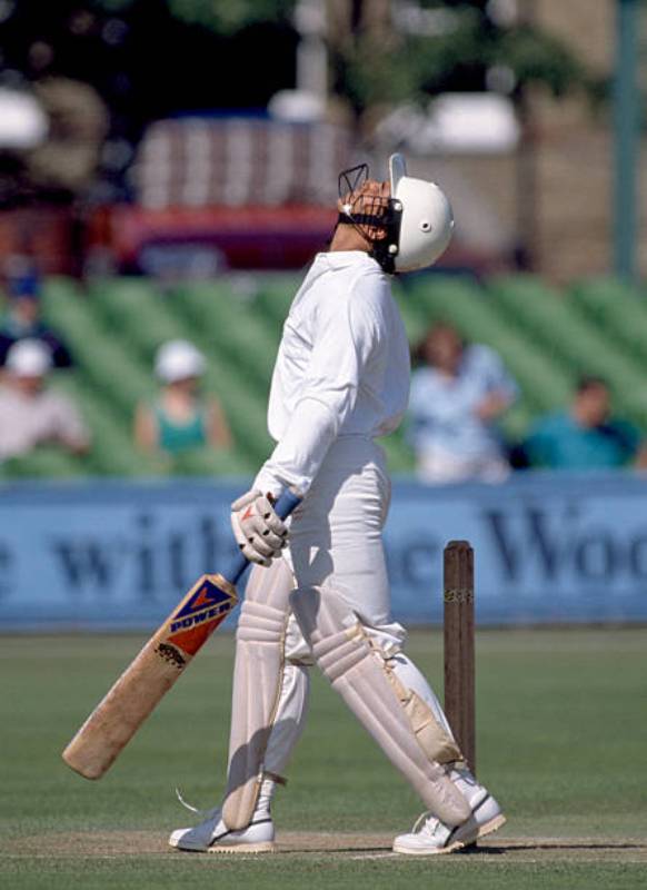 Sachin Tendulkar after he was dismissed (run out) by using television replays on the second day of the test between India and South Africa at Kingsmead, Durban