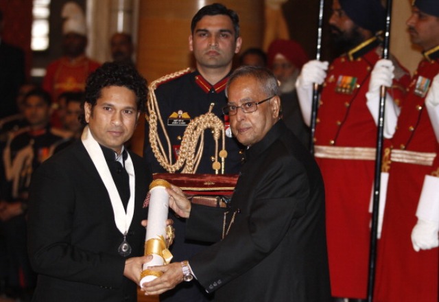 Sachin Tendulkar with Bharat Ratna