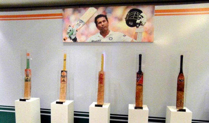 Some of the bats used by Sachin Tendulkar during his career