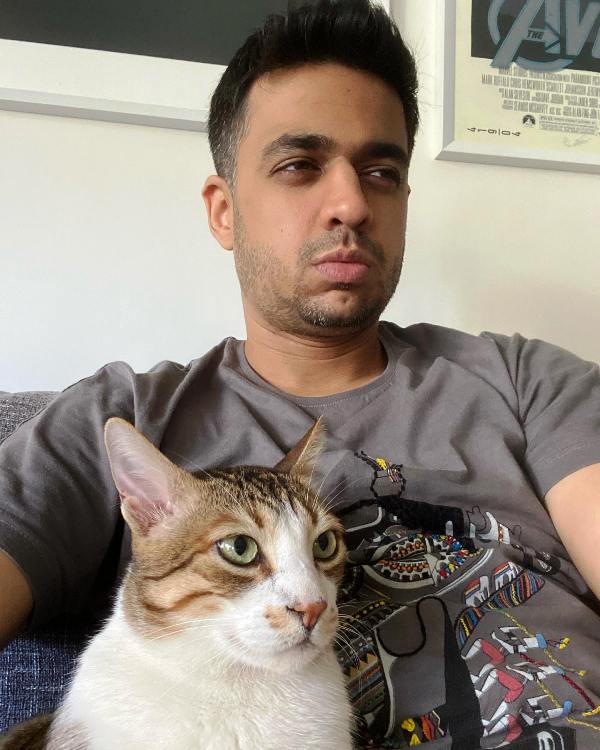 A picture of Rohan Joshi with his cat