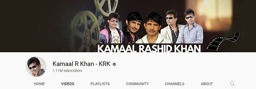 Kamaal R Khan's YouTube channel