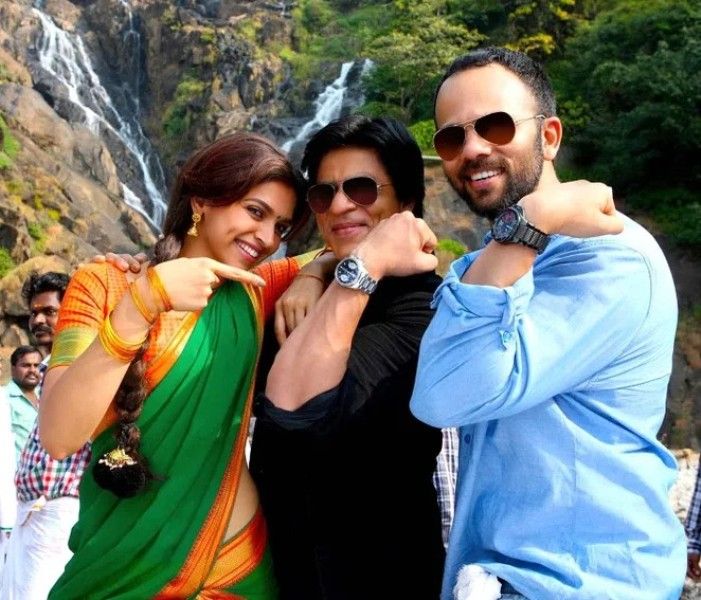 Rohit Shetty with the cast of the film 'Chennai Express'