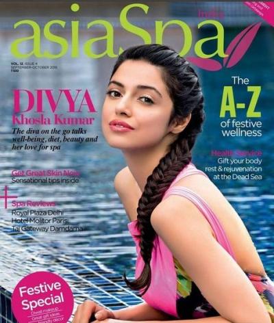 Divya Khosla Kumar on the cover of AsiaSpa magazine