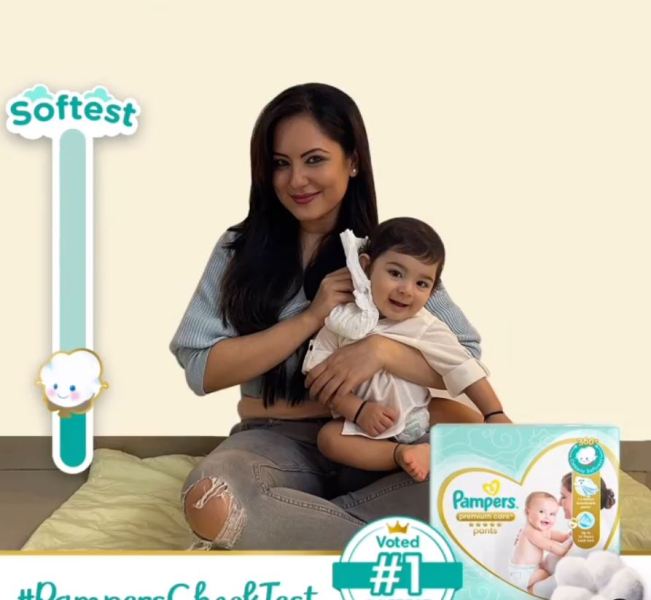 Pooja Bose while endorsing a baby product on her social media account