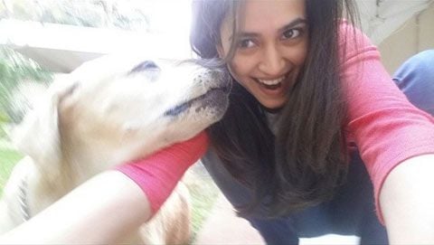 Kriti Kharbanda with her dog