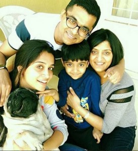 Dipika Kakar with her elder sister, brother-in-law Vinod and nephew Pranav