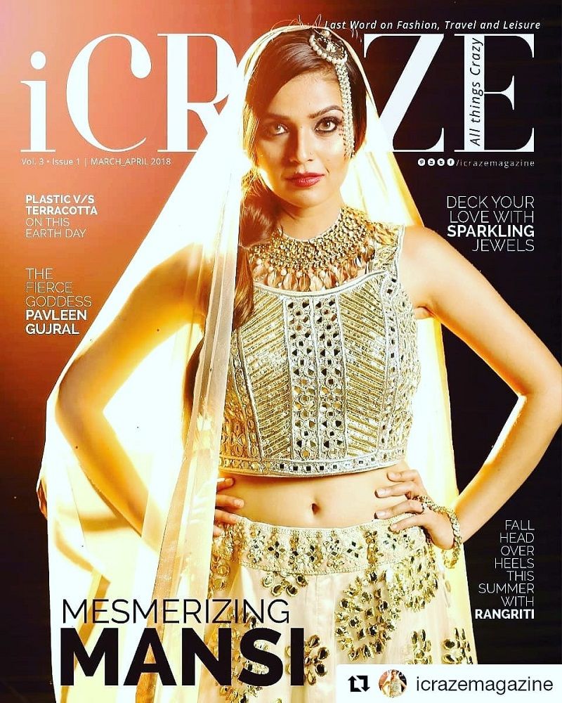 Mansi on the cover of a magazine