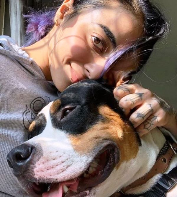 VJ Bani With Her Pet Dog