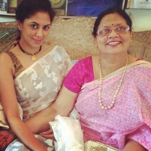 Kavita Kaushik with her mother