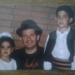 Natasa Stankovic with her father and brother (childhood photo)