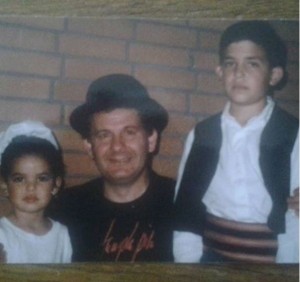 Natasa Stankovic with her father and brother (childhood photo)
