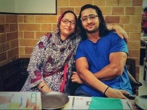 Shaheer Sheikh with his mother