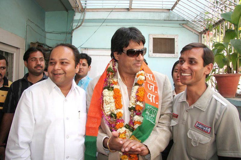Mukesh Khanna campaigning for the BJP in Delhi